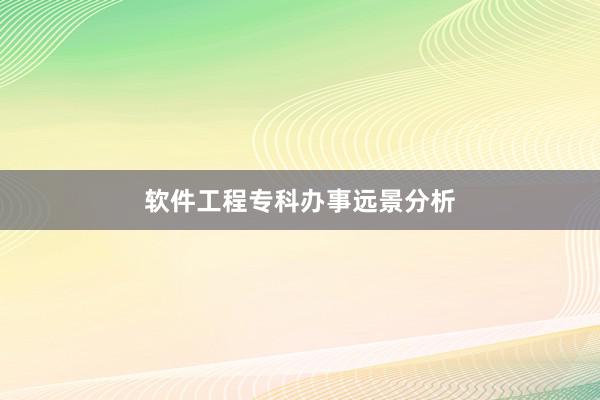 软件工程专科办事远景分析