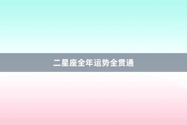二星座全年运势全贯通
